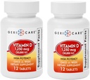 GeriCare Βιταμίνη D 1.250mcg (50.000 IU) Υψηλή Ισχύς, Υποστηρίζει την Πυκνότητα των οστών, τη μυϊκή υγεία, τη λειτουργία του ανοσοποιητικού, και την απορρόφηση ασβεστίου, μία φορά-A-Εβδομάδα συμπλήρωμα διατροφής, 12 Count (Pack of 2)