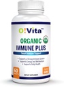 Organik Immune Plus, 7-in-1 USDA sertifikalı Organik Immunity Alert, 300 mg Elderberry, Oregano Leaf Toz, Moringa Leaf Toz (60 Non-GMO, Herbal Tabletleri)