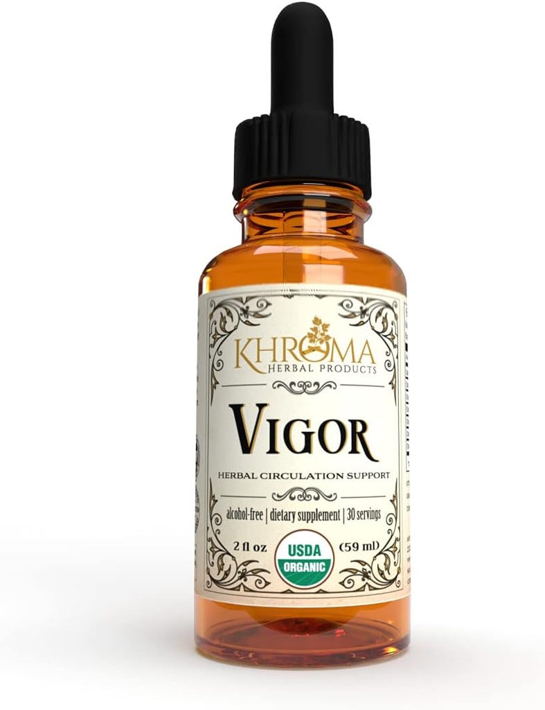 Vigor - Σύμπλεγμα οργανικής κυκλοφορίας - Khroma φυτικά προϊόντα - Απολύτως η πιο αποτελεσματική υποστήριξη κυκλοφορίας που θα πάρετε ποτέ - 2 oz υγρό - 30 εξυπηρετήσεις