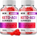 (2 Pack) Ace Keto ACV Gummies - Gelişmiş Formula Ace Keto Plus ACV Gummies Apple Cider Vinegar Ace ACV, Kilo Yönetimi, Diyeter Supplement Yorumlar Erkekler Kadınlar (120 Gummies)