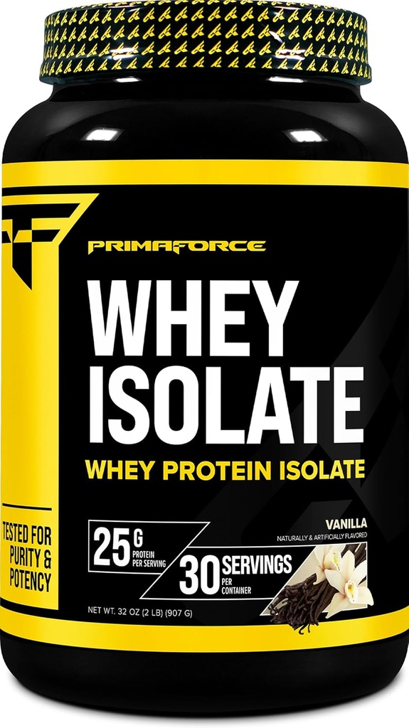 Primaforce Whey Protein Isolate Toz (Vanilla, 2 lbs) - Non-GMO, Gluten Free