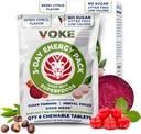 Voke Energy Tabletleri - Hızlı Focus Superfood Chewable Tabletler, Pocket Portable, Resealable Ambalaj, C, Supports Focus Memory Concentration Clear Thinking and Good Mood 30 Count (Pack of 5)