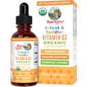 MaryRuth Organics USDA Organik Vitamin D Drops | Vitamin D3 Sıvı | Sugar Free | Sıvı Vitamin D Drops Immune Support for Infants & Toddlers | VIT D3 | Gluten Free | Non-GMO | 90-150 Servisler