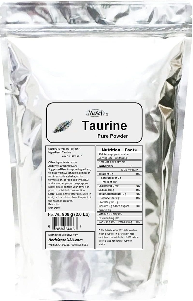 Taurine Bulk Pure Powder 2.0 lb JP Quality Standard