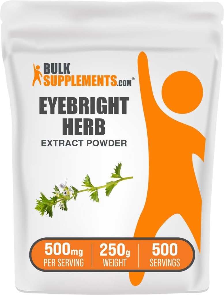 BulkSupplements.com Eyebright Extract Toz - Eyebright Ekstraksiyon - Herbal Supplement, Gluten Free - 500 mg per Service, 250g (8.8 oz) (Paket 1)