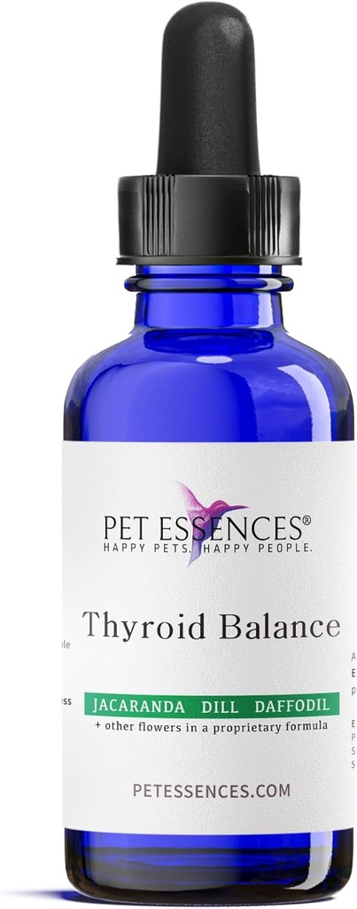 Thyroid συμπλήρωμα υποστήριξης, 1oz - Υγρό αποστάγματα λουλουδιών για σκύλους, γάτες & άλογα, προωθεί την ισορροπία θυρεοειδούς & συναισθηματική ευεξία - Ασφαλής, εύκολη στη χρήση Formula για όλες τις φυλές
