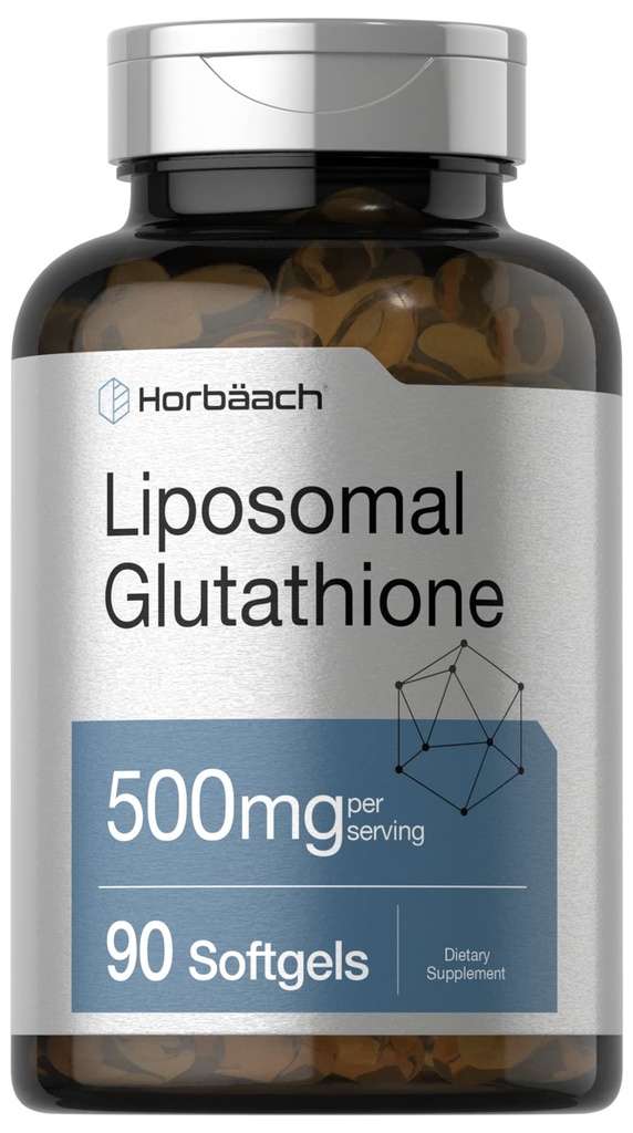 Horbäach Liposomal Glutathione 500mg | 90 Softgels | Reduced Form | Non-GMO & Gluten Free Supplement