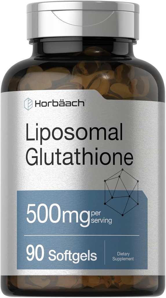 Horbaach Liposomal Glutathione Supplement 500 mg | 90 Softgels | Non-GMO & Gluten Free