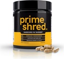 PrimeShred: Fat Burner for Men, Natural Appetite Suppressant, termogenic Workout Metabolism ATM & Energy Supplement, Kilo Management w/Green Tea, Caffeine L-Carnitine, Vegan & Soy-Free, 90 Caps