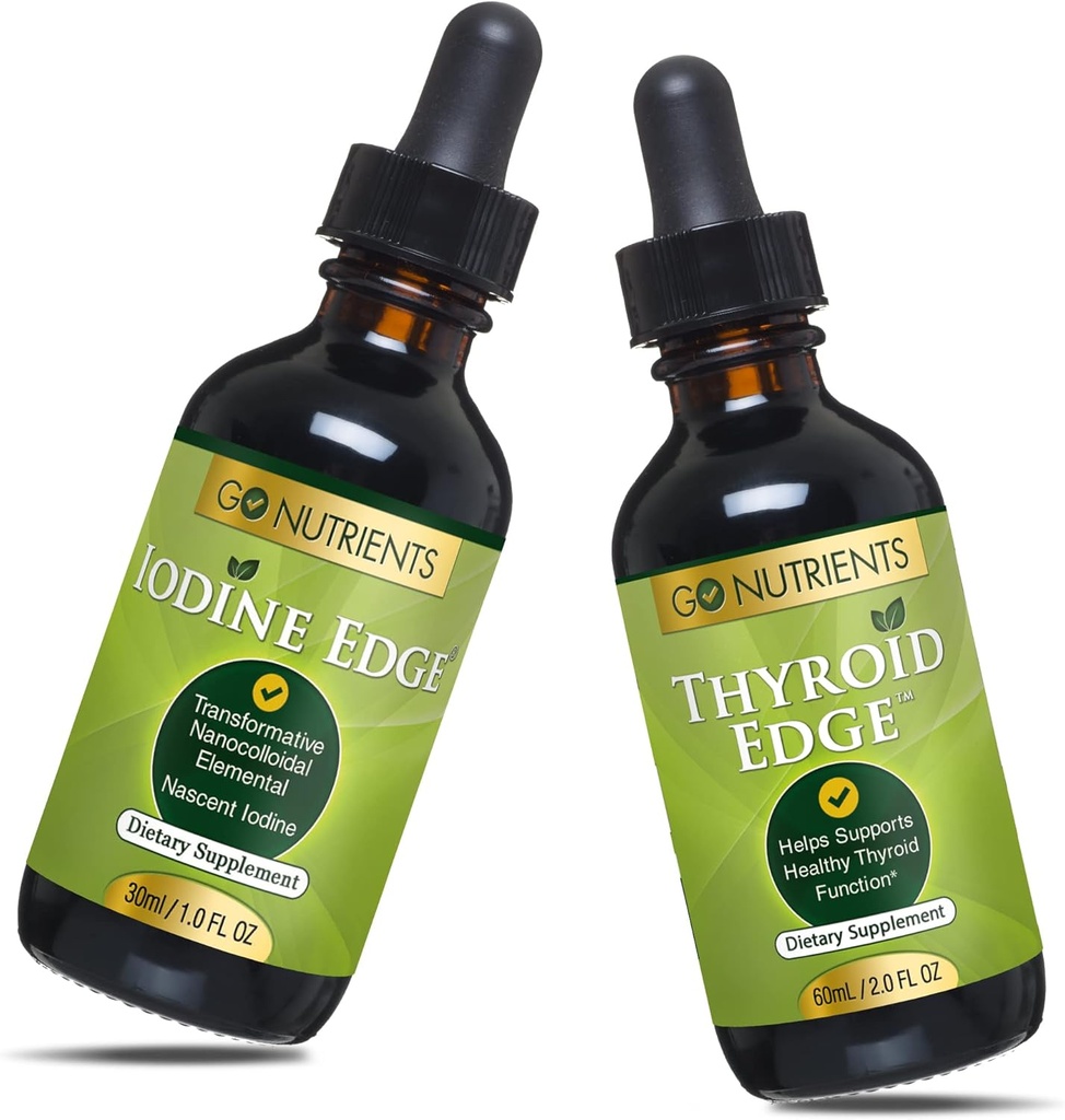 Go Nutrients Nascent Iodine & Thyroid Υποστήριξη Συμπλήρωμα διατροφής Υψηλής Ικανότητας Υγρές σταγόνες Μη Γλουτένης GlutenFree Iodine Edge για την ενίσχυση του μεταβολισμού Βελτίωση της απώλειας δέρματος & Σταμάτα την τριχόπτωση & Αυξήστε τα επίπεδα του ιωδίου