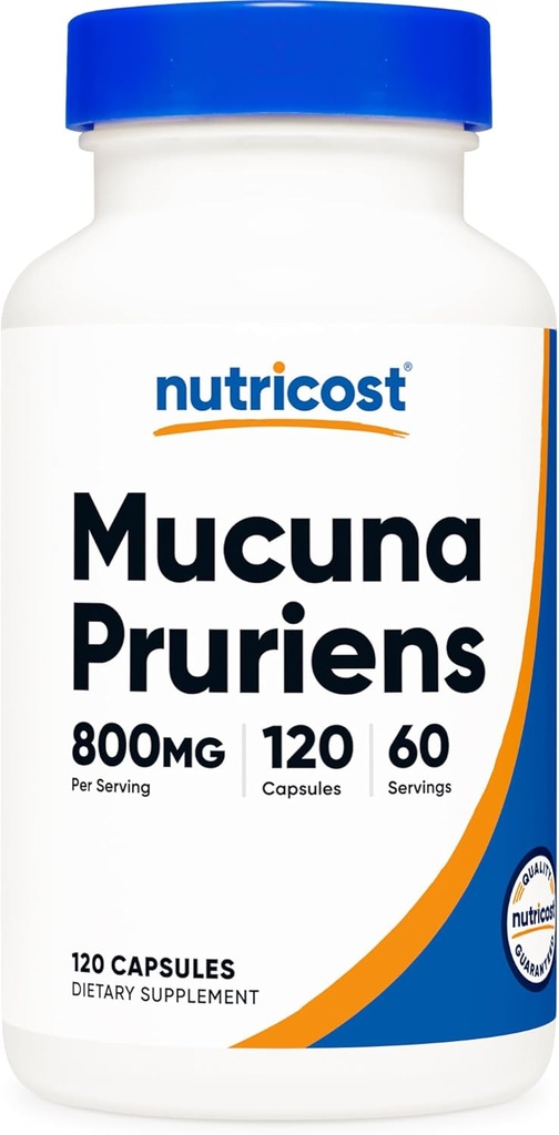 Nutricost Mucuna Pruriens 400mg, 120 κάψουλες - 800mg ανά υπηρεσία, Veggie Caps, από το σπόρο Mucuna Pruriens
