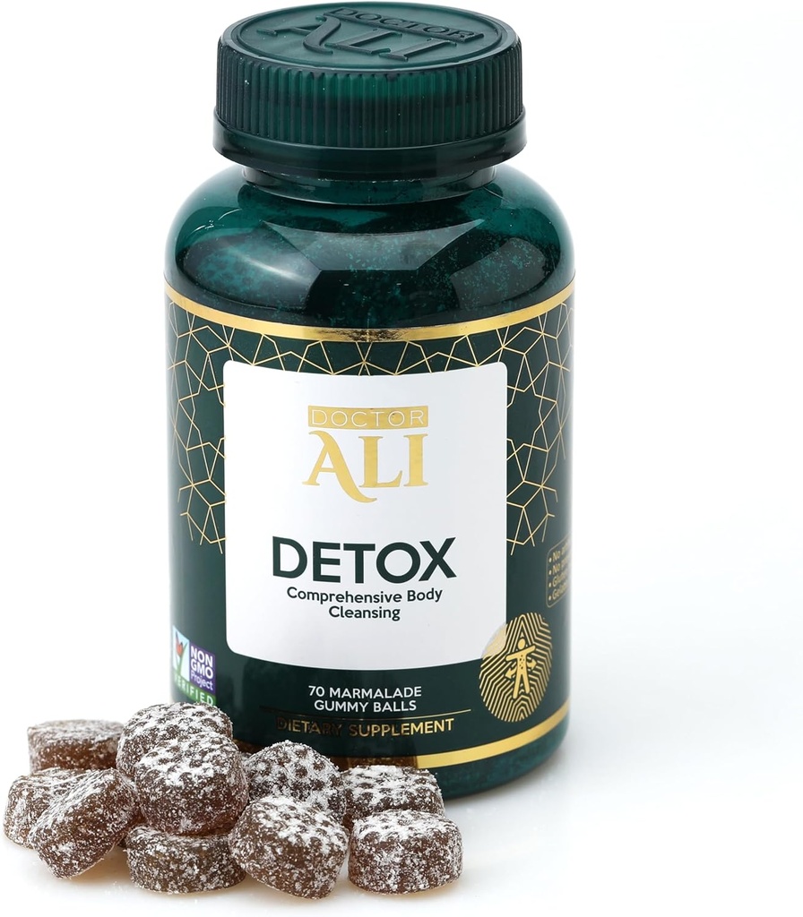Doktor Ali - Kapsamlı Vücut Temizleri için Detox Gummies | Organik Malzemeler ile Yap | 70 Kont | Gluten Free | Gelatin Free | Non-GMO