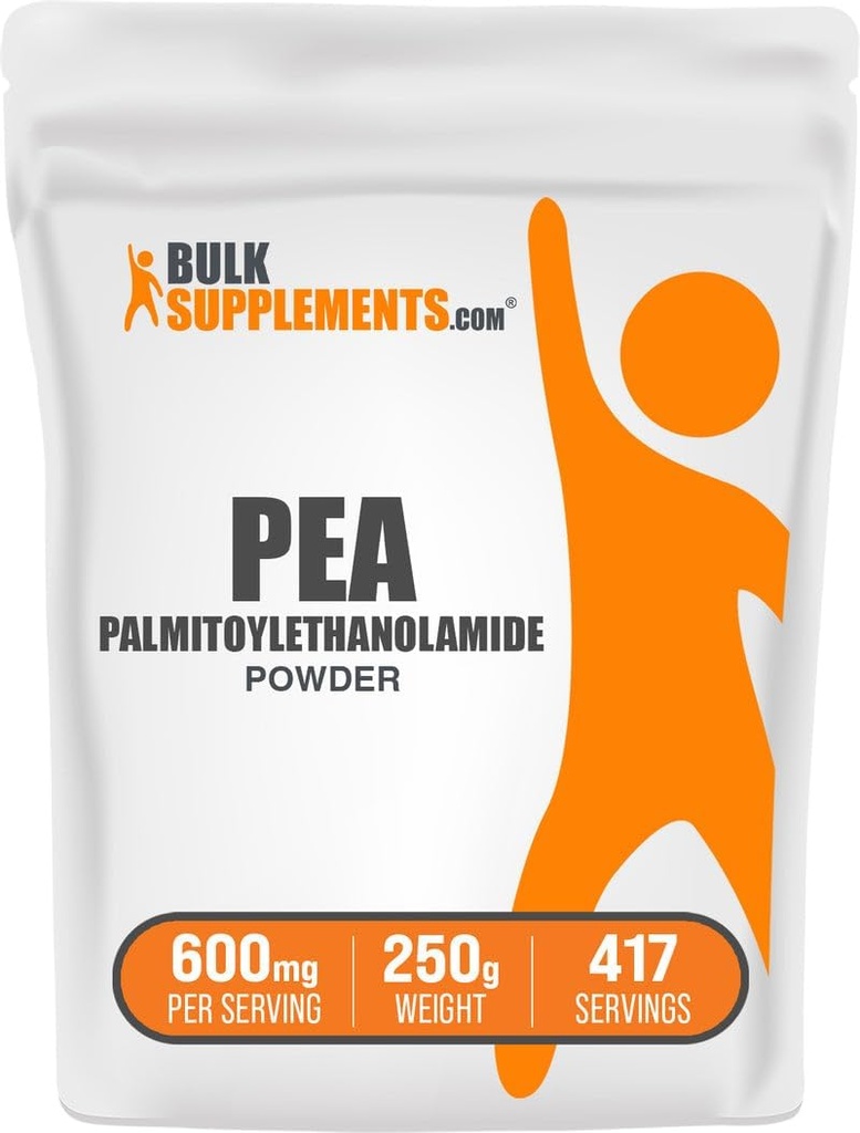 BulkSupplements.com Παλμιτοϋλοαιθανολαμίδιο σε σκόνη - συμπλήρωμα πίτας, Παλμιτοϋλοαιθανόλης για υποστήριξη immmune - Χωρίς γλουτένη, 600mg ανά σερβίρισμα, 250g (8,8 oz) (πακέτο του 1)