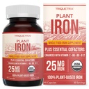 Organik Demir Supplement | Tüm Gıda Mineral & Cofaklar, 25 mg Elemental | Gelişmiş Aborpsiyon Plus Kan Sağlık Vitaminleri - Gerçek Form - Sağlıklı Seviyeler ve Kan Sağlığı - 90 Capsules