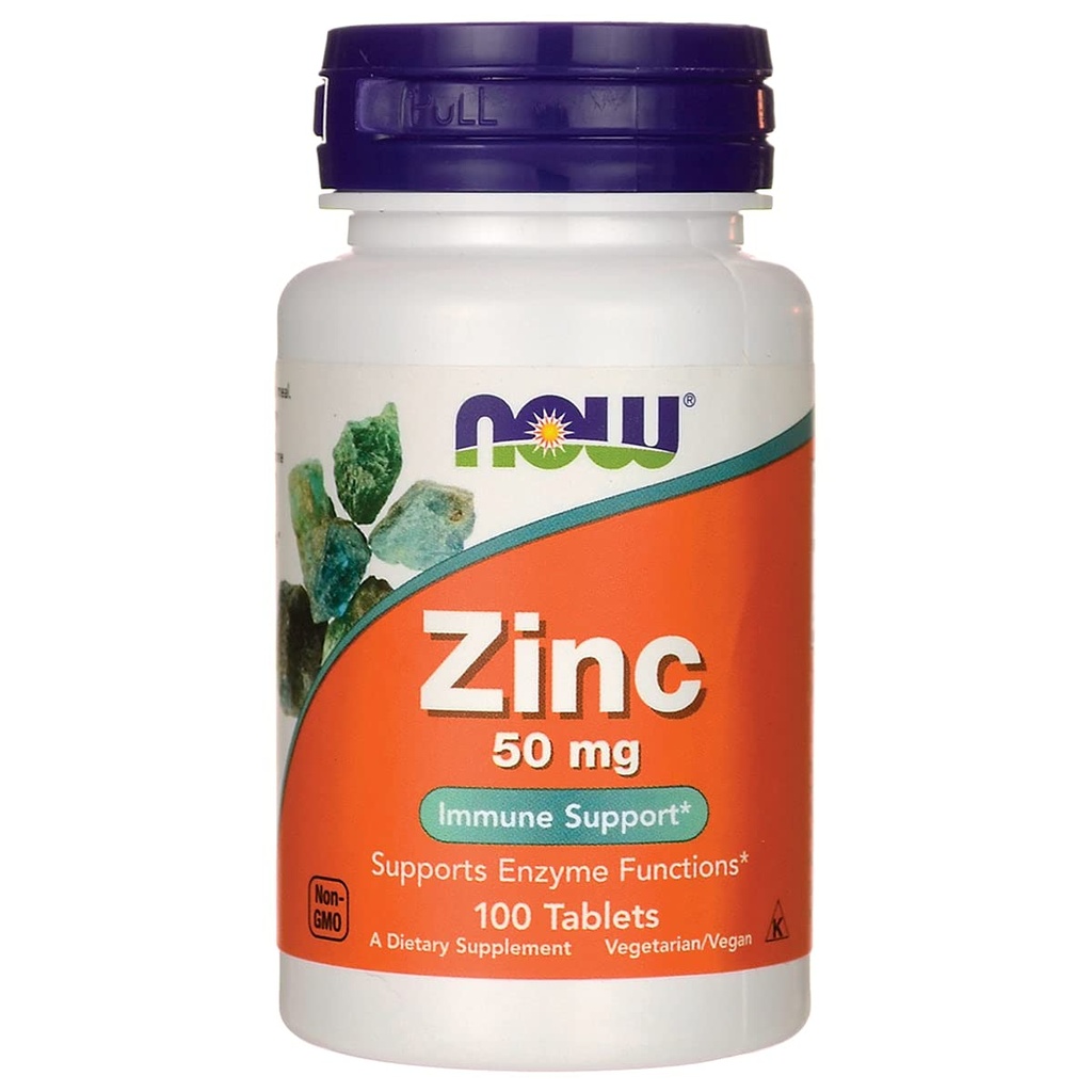 Şimdi Gıdalar çinko Gluconate, 100 Tablet / 50 mg