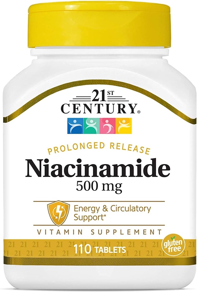 21ος αιώνας Niacin 500 Mg Flush Free Κάψουλες, 110- Count (πακέτο των 3)