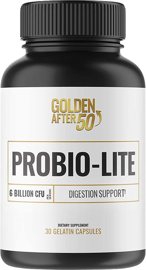 Golden After 50 Probio-Lite - για την υποστήριξη της υγείας και της πέψης - Προβιοτικά για άνδρες και γυναίκες - 30 κάψουλες Ζελατίνης - Προβιοτικά για περιστασιακά εγκαύματα, αέρια, δυσπεψία