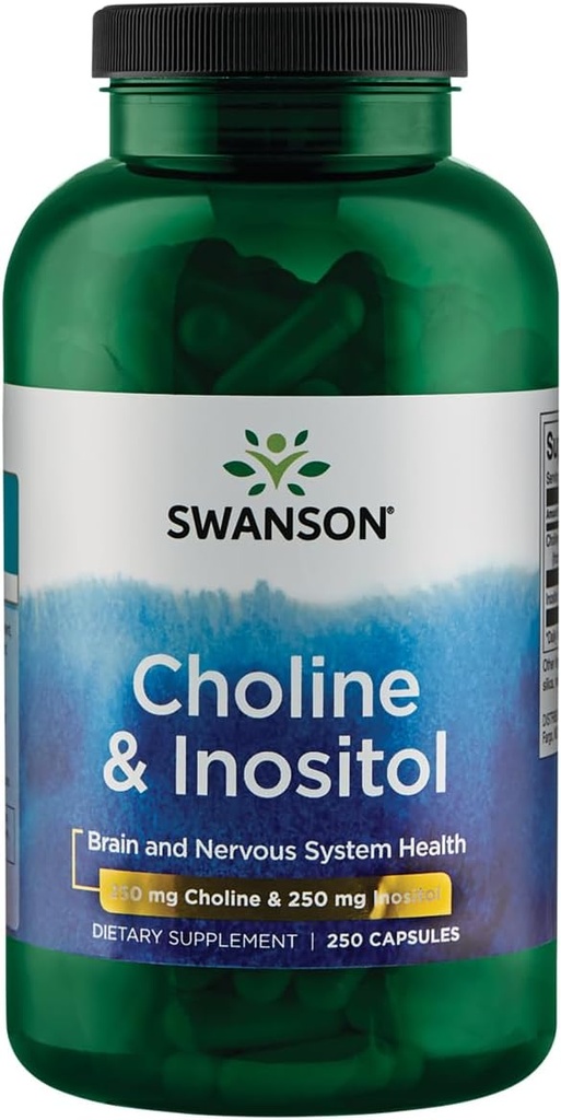 Swanson Choline & Inositol Nerve Support mental Function 250/250 Milligrams 250 Capsules