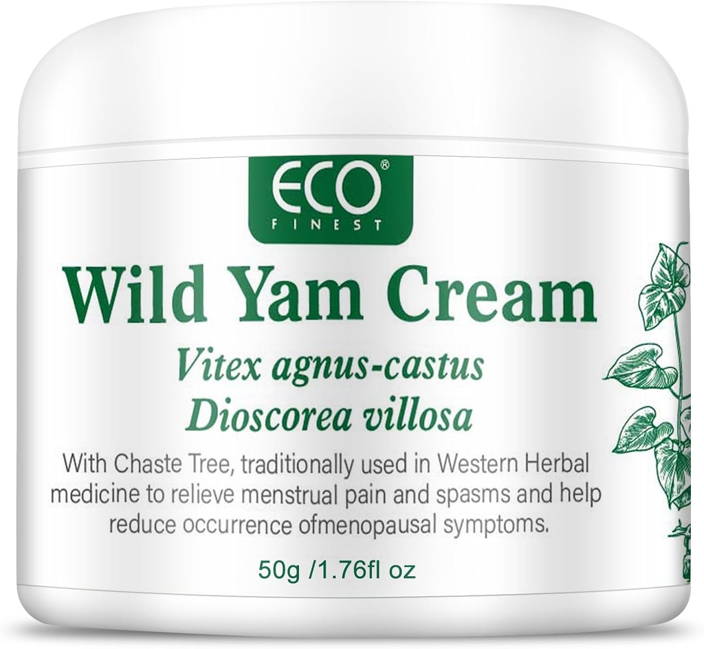 WFDL Wild Yam Cream for Hormon Balance, Organik Yam Cream with Chasteberry, Aloe & Vitamin E for Menopause Relief, Soothes Night Sweats & Hot Flashes, Eases Mood Swings (1.76 OZ)