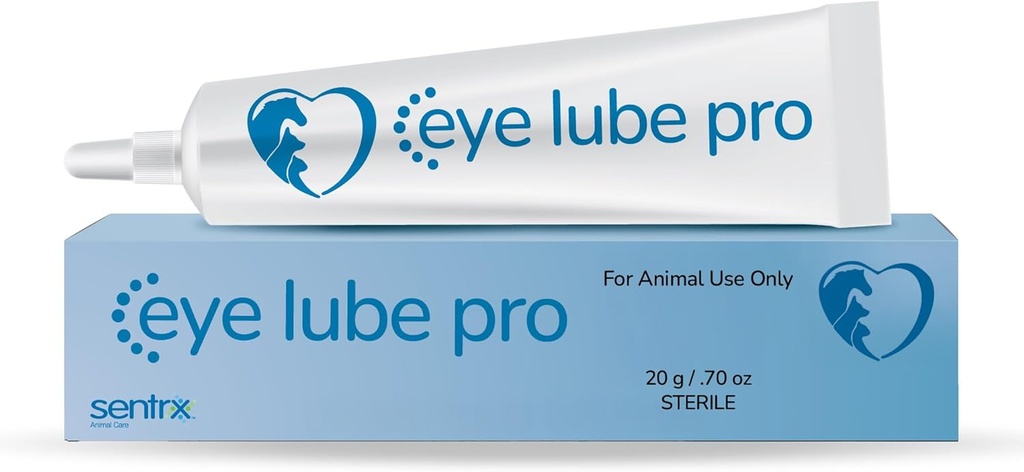 Sentrx - Eye Lube Pro Eye Drops for Dogs, Cats, and Horses, Hydrating Gel Eye Drops with Hyaluronic Acid and Carbomer Laneion, For Kuruness, Itching, and Irritation, 20g