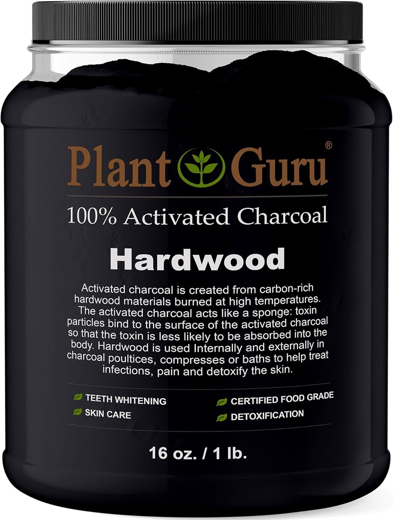 Aktif Charcoal Toz Bulk - 1 lb. Jar - Hardwood - Gıda Grade Kosher Non-GMO - Diş Beyazı, Yüz Maske ve Soap Yapmak. Doğal Detoxification teşvik eder ve Digestion'a yardımcı olur