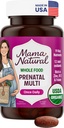 Mama Natural Organic Prenatal Vitamins for Women Vegan (30 Hizmet) | Hamile Kadınlar için Bir Gün Prenatal Vitaminleri | Yiyecek bazlı, Non-GMO & Gluten-Free - Pre Natal Multivitamin with Folate