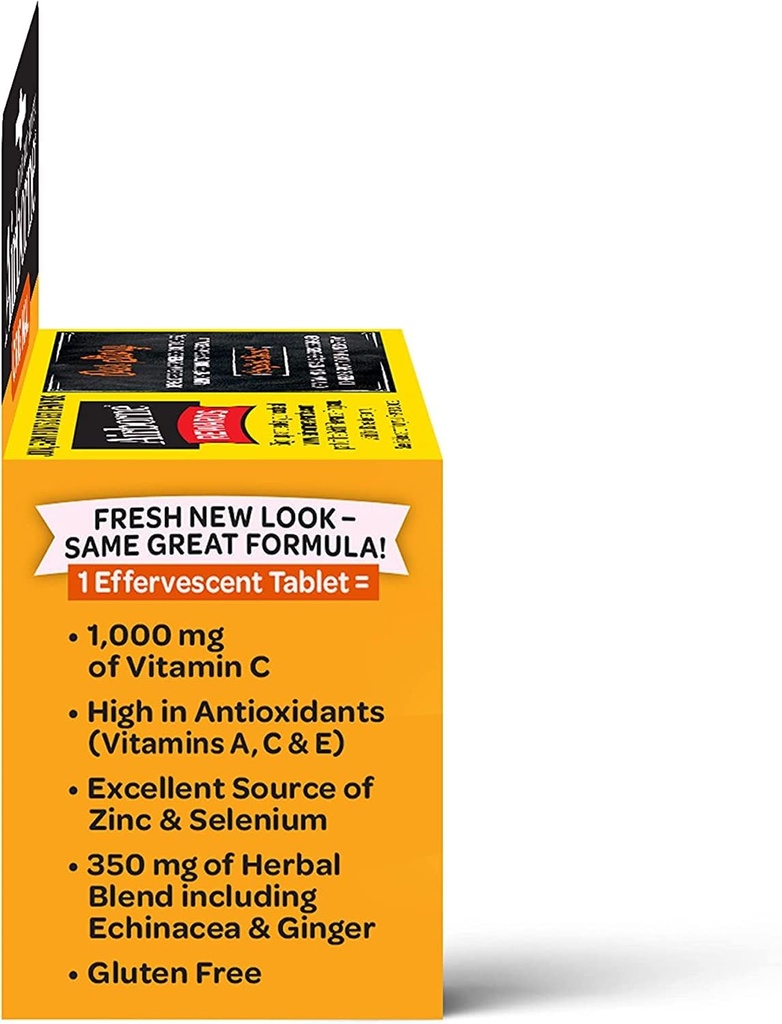 Çinko Effervescent Tabletleri ile 1000 mg C, Immune Support Supplement with Powerful Antioksis A C & E - 10 Fizzy I Tabletleri, Zesty Orange Flavor (Zesty Orange)