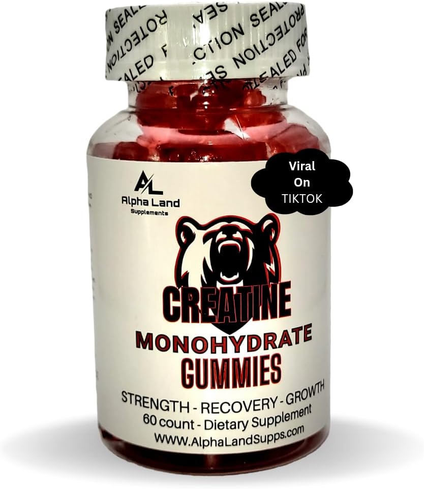 Kretine Monohidrat Gummies- 5g- 30 Hizmet - Kas Büyüme, Kas Kurtarma, Workout Recovery, Beyin Sağlığı - Hayır Yükleme Aşaması - Bloating