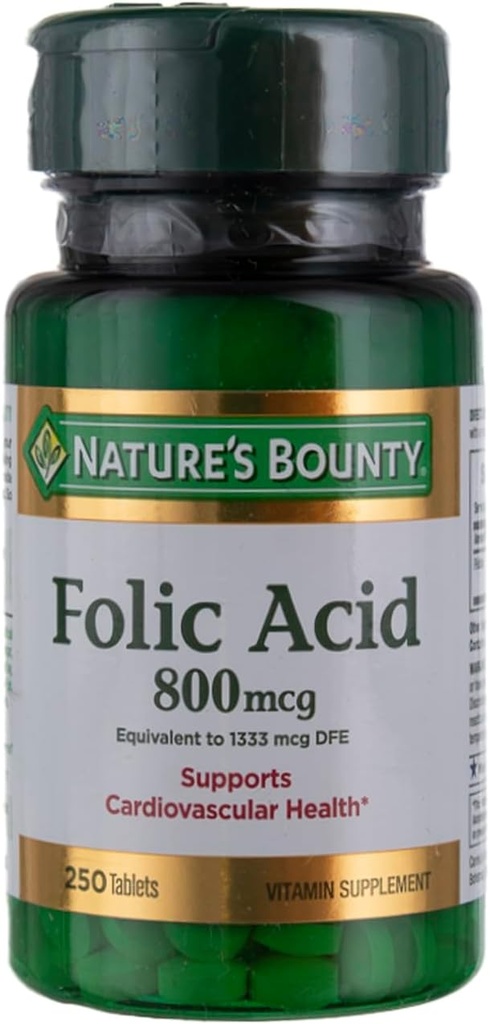 Nature's Bounty Folic Acid 800 mcg Tabletler En Güçlü 250 Kont ( Borcu 6)
