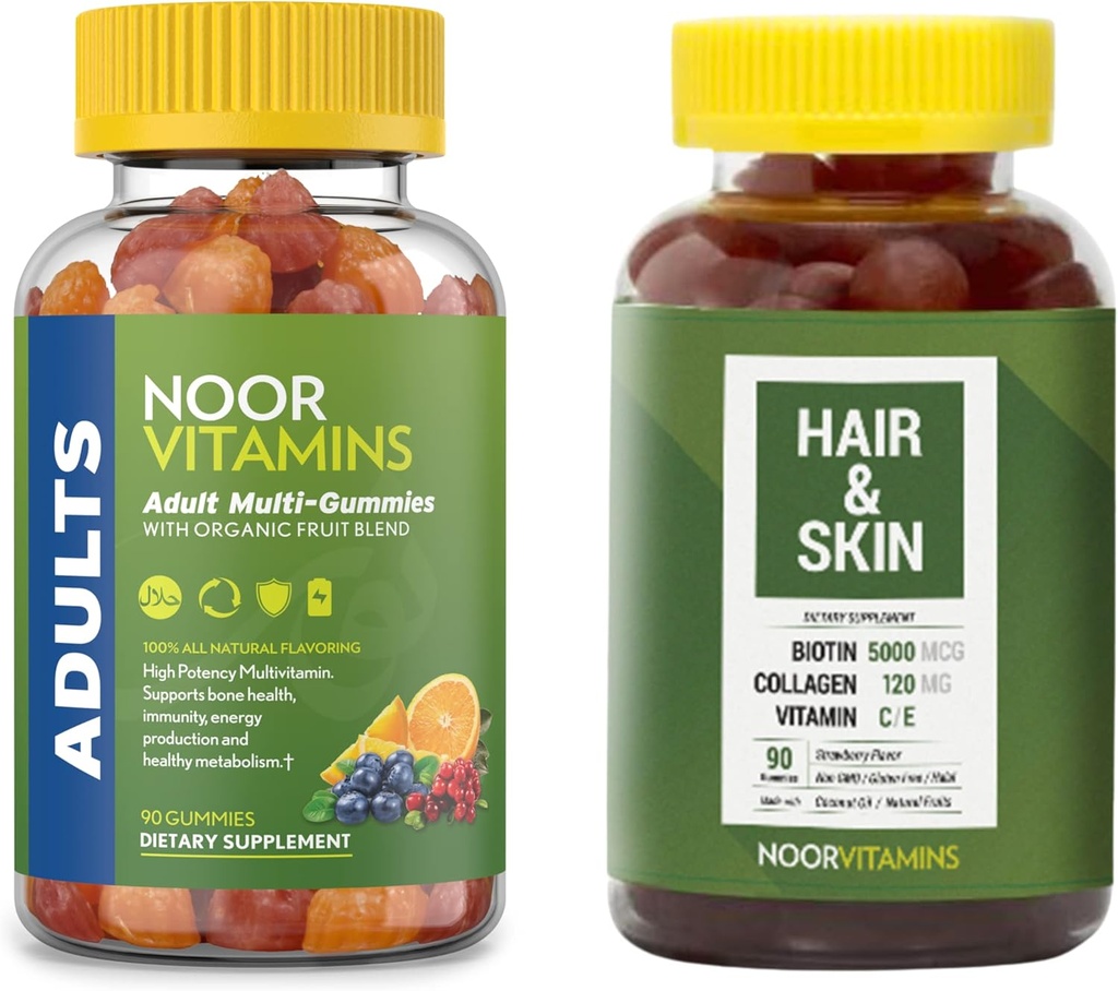 Noor Vitaminleri Yetişkin Gummy Sche - Halal Vitaminleri Tamamlar - 2 Şişe Değer