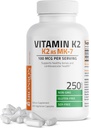 Bronson Βιταμίνη K2 ως MK-7 Μενακινόνη 100 mcg Μη ΓΤΟ, 250 κάψουλες