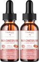 GREENPEOPLE Magnezyum Glycinate Liquid Drops - 1000 mg 5-in-1 Yüksek Abhidroplastik Kompleks D3/K2/B6 | Hızlı Odaklı, Bone, Muscle & Sleep | Sugar-Free Strawberry Flavor, 2fl Oz 2 Pack