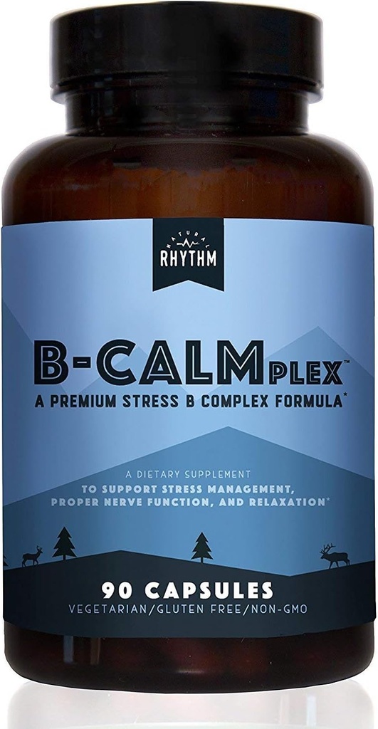 Doğal Rhythm B-CALMplex, Benzersiz B Vitamini, B Kompleksi Proper Nerve Function and Relaxation, 3 Ay Supply, 90 Capsules