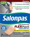 Salonpas maksimum OTC Güçlü Lidoka % 4 Pain Relieving FLEX Patch, Up To 8 Hours, Unscented, Thin, Flex, Light, Patch Stays in Place, 7 Patches