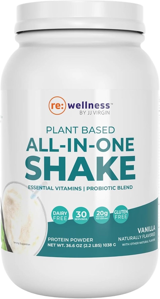 J.Ö. J.Ö. J.Ö. - Vanilla Plant-Based All-in-One Shake | New & Improv Formula Plant Protein Toz, Vitaminler, Mineraller, Yeşiller ve Aminos | 20g of Plant Protein | 30 Hizmet