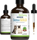 Pet Wellence Detox Gold for Dogs & Cats - Gentle Detoxification & Elimination Support, Immune System Care, Nettle, feat Thistle - Veterinarian-Formated Herbal Supplement 4 oz (118 ml)