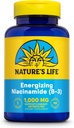 Nature's Life Energating Niacinamid, B3 1000 mg - Yüksek Potency, No Flush Niacin Supplement - Nerve Function, Energy and Metabolism Support - 60-Day Garanti - 100 Hizmet, 100 Tablet