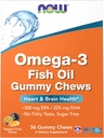 Τώρα Συμπληρώματα, Omega-3 Gummy Μάσημα ιχθυέλαιο, Πορτοκαλί άρωμα φρούτων πάθους, 36 μάσημα Gummy