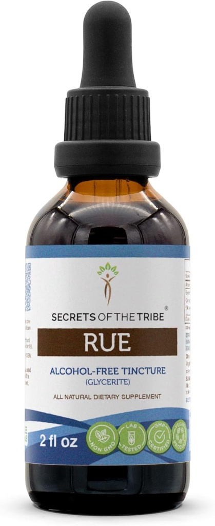 Tribe Rue Alkol-Free Liquid Extract, Rue (Ruta mezarolens) herb Tincture Supplement (2 FL OZ)