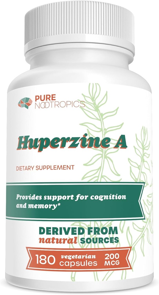 Καθαρή Nootropics Huperzine A 200 mcg – Γνωστική και υποστήριξη μνήμης – 180 κάψουλες χορτοφάγων