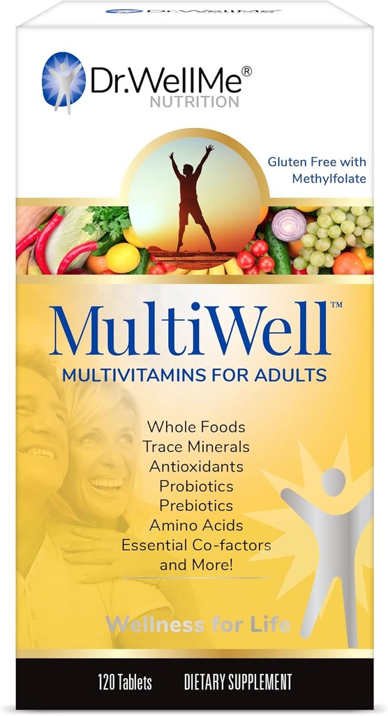 MultiWell Multivitamins for Adults 120 Tablets - Υψηλής Ικανότητας Πολυβιταμίνη με Ολόκληρα Τρόφιμα, Ορυκτά, Αντιοξειδωτικά, Προβιοτικά - Ενέργεια, Ανοσοποιητικό, Καρδιά & Digestive Υγεία