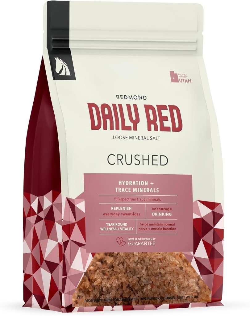 Günlük RED Crushed - Horses (5 LB Bag) için Mineral Supplement