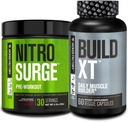 Jacked Factory Nitrosurge Pre-Workout in Black Cherry & Build XT Muscle Building Sche for Men & Women
