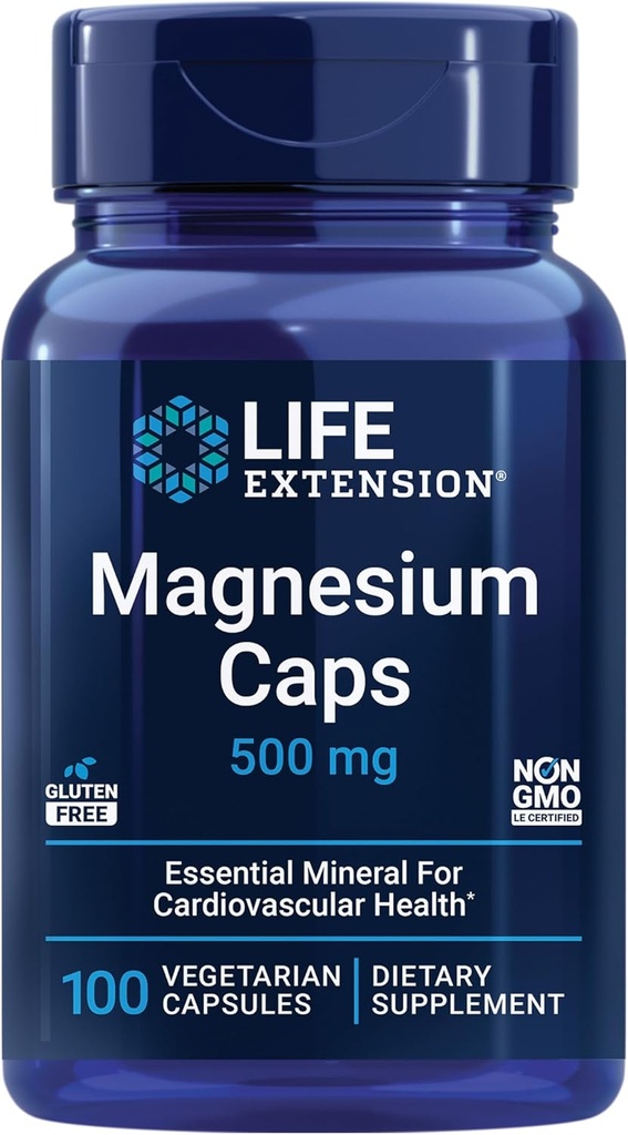 Life Extension Super Bio-Curcumin Turmeric + Magnezyum Caps Heart Health Bones Metabolism Non-GMO Gluten-Free Vegetarian 60+100 Capsules