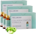 Relumins Advanced Collagen Beauty Drink with Glutathione, Hyaluronic Acid & Antioksis | Tatil Glow | Parlaklama, Firma ve Anti-Aging Desteği | Apple Flavor | USA 30 Şişes x 50mL