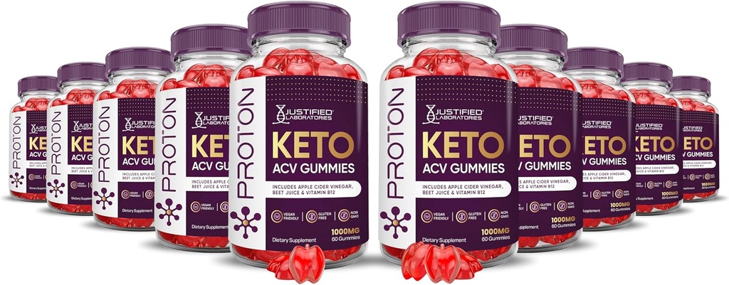 (10 Pack) Proton proteini Keto ACV Gummies Gelişmiş Formula 1000MG Proton Keto Gummies Apple Cider Vinegar Boost Formulated with Pomegranate Beet Juice B12 Vegan Non GMO 600 Gummys