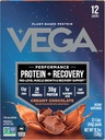 Vega proteini + Recovery - 30g Plant-Based protein per Service, Chocolate, 12 x 1.6oz Sachets, 5g BCAAs, Probiyotikler, NSF sertifikalı, Shakes & Smoothies için (Pazarlama Mayıs Vary)