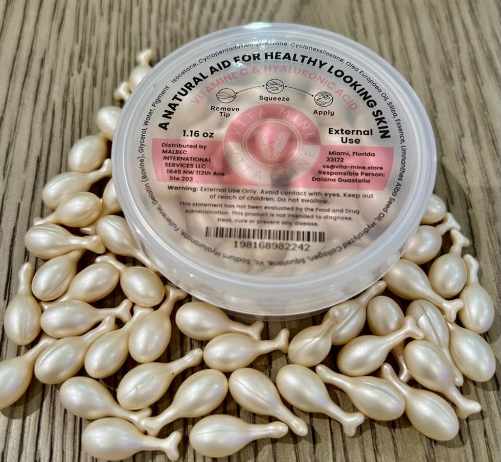 Vita Mine Skin Care Cream C ve Hyaluronic Acid Breakable Capsules