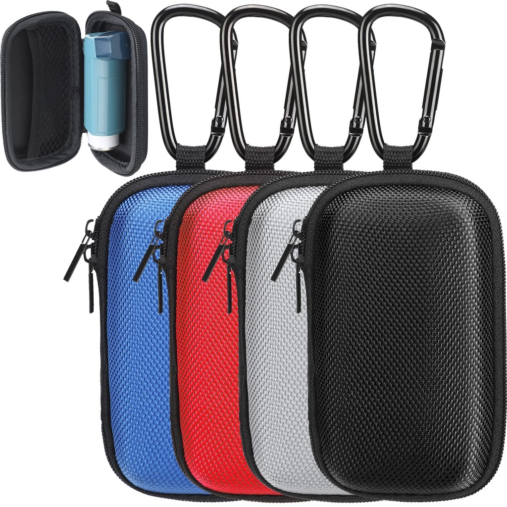 Woanger 4 Apples İşitme Aid Case Hard Asthma Inhaler Sahibi Seyahat İşitme Yardımı Vaka Earbud Portatif Hologramı Inhaler için Meden Çiçeği Getiriyor