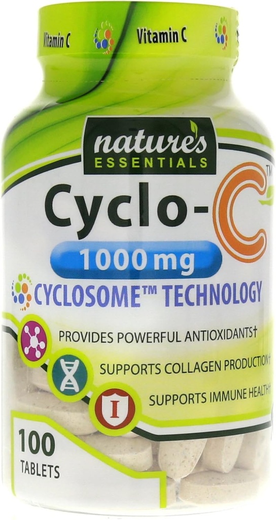 N Vitamin C Cyclo-C 1000 mg | Bioflavonoids + Cyclodextrin | Gelişmiş Cyclosome Liposomal Delivery | Non-GMO, Gluten Free, Vegetarian | 200 Tablet